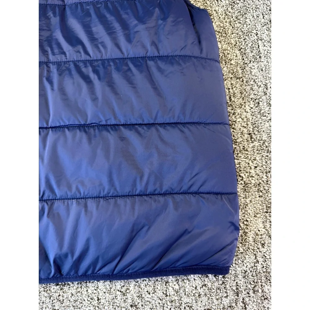 Janie and Jack Reversible Puffer Vest Boys 7/8 Blue Yellow Adventure Outerwear
